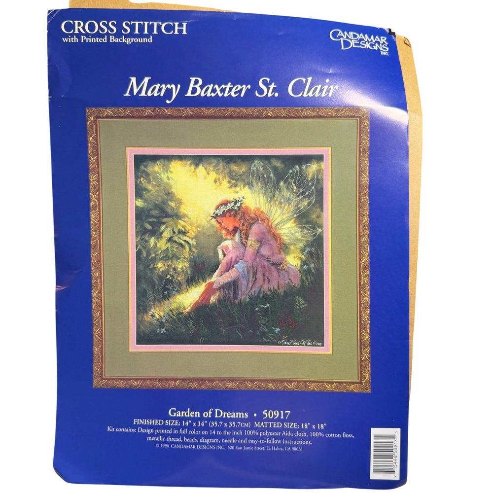 Candamar Mary Baxter St Clair‎ Garden of Dreams Cross Stitch Kit 14x14 New
